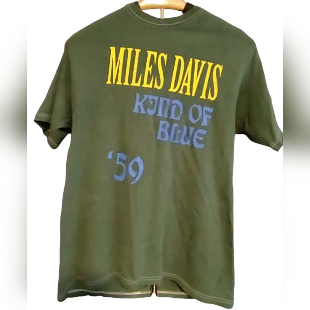 Miles Davis Vintage Kind of Blue '59 Green T-shirt Rare EUC Size Small Music Fan